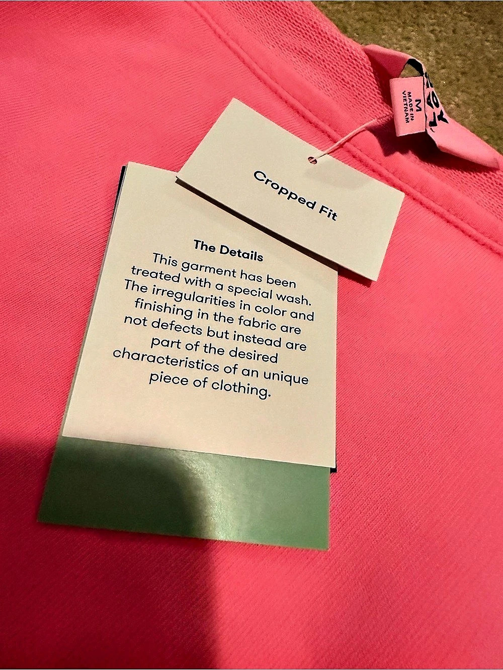 Joy Lab Cropped Fit Off the Shoulder Cropped Pink Pullover NWT - Picture 2 of 4